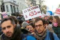 Manifestation contre la reforme des retraites a Paris, le 7 fevrier 2023.
