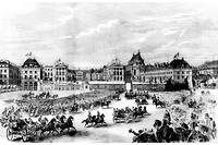 La reine Victoria arrive a Versailles, en 1855.
