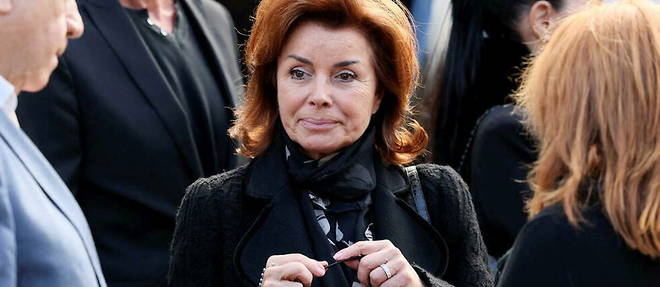 Dominique Tapie lors des obseques de son mari Bernard Tapie, ex-homme d'affaires et ministre, a l'eglise Saint-Germain-des-Pres, a Paris 6e, le 6 octobre 2021.
