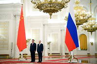 Le president russe Vladimir Poutine et le president chinois Xi Jinping au Kremlin, a Moscou, le 21 mars 2023.
