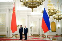 Xi Jinping a été reçu à Moscou par Vladimir Poutine, le 21 mars. Russian President Vladimir Putin meets with China's President Xi Jinping at the Kremlin in Moscow on March 21, 2023. (Photo by Alexey MAISHEV / SPUTNIK / AFP)
