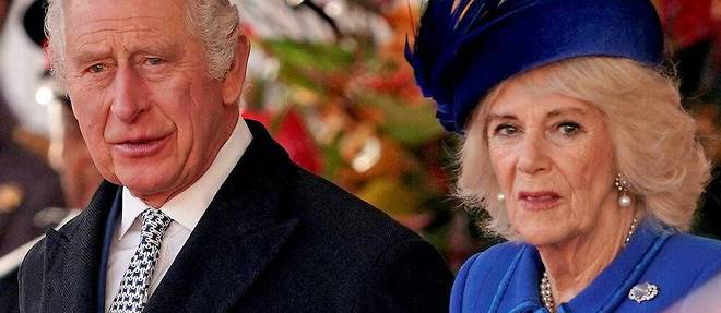 Le roi Charles III et Camilla, reine consort, lors d'une ceremonie d'accueil du president sud-africain, a Londres, le 22 novembre 2022.
