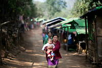 Dans un camp de déplacés près de Hpruso, dans l'État karenni. La Birmanie compterait désormais au moins 1,6 million de déplacés internes, selon l’ONU.
