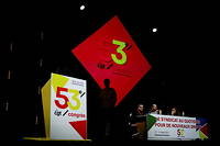 Ouverture du 53e congres de la CGT, a Cournon-d'Auvergne (Puy-de-Dome), le 27 mars 2023.
