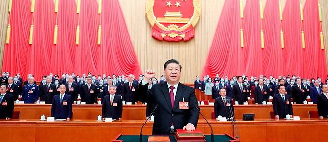  Le 10 mars, Xi Jinping a ete reconduit a la tete du pays  par le Parlement pour un troisieme mandat. Une premiere depuis Mao.  (C)CHINE NOUVELLE/SIPA