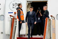 Emmanuel Macron est arriv&eacute; &agrave; P&eacute;kin pour sa visite d&rsquo;&Eacute;tat