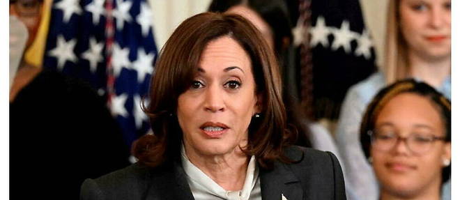 Kamala Harris, the vice-president of the United States, during a speech at the White House, in Washington.