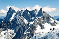 Le glacier des Périades vu depuis l'aiguille du Midi, en Haute-Savoie.
