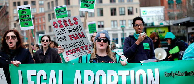 A demonstration for the right to abortion was held in New York on March 12, 2023.
