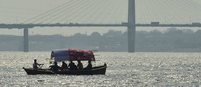 Un bateau sur le Sangam, en Inde. (Image d'illustration)
