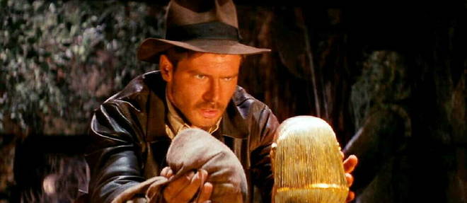 Harrison Ford, alias l'archeologue trompe-la-mort Indiana Jones, dans << Les Aventuriers de l'arche perdue >> (1981).
