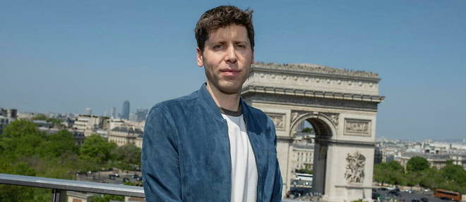 Sam Altman on the roof of the Publicis headquarters on the Champs-Elysees, where he had lunch on May 26.
