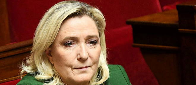 National Assembly parliamentary group President for the French far-right Rassemblement National (RN) party Marine Le Pen attends a session of questions to the government at The National Assembly in Paris on May 2, 2023. (Photo by Bertrand GUAY / AFP)