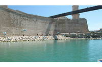 L'installation << Banc de sardines >>, une des surprises des 10 ans du Mucem, a Marseille (Bouches-du-Rhone).
