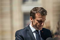 Emmanuel Macron le 24 mai 2023. (C) Andrea Savorani Neri / NurPhoto / NurPhoto via AFP
