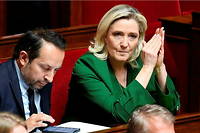 Marine Le Pen, presidente du groupe parlementaire de l'Assemblee nationale du Rassemblement national, le 2 mai 2023.
