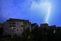 Un orage a Montpellier, le 16 aout 2022.
