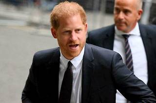 Le prince Harry, duc de Sussex, a son arrivee a la Royal Courts of Justice, a Londres, le 6 juin 2023.
