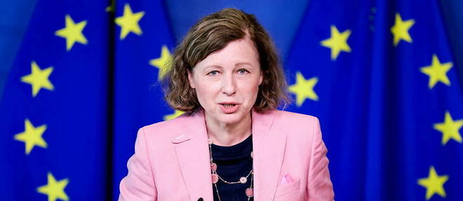 Vera Jourova, vice-presidente de la Commission europeenne pour les valeurs et la transparence, a Bruxelles, le 5 juin 2023. 
