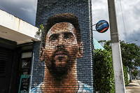 Une peinture murale représentant le footballeur argentin Lionel Messi, à Miami, le 7 juin 2023.
