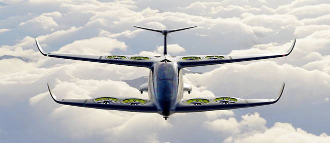 ATEA, l'avion dote d'un systeme de propulsion hybride, a energie electrique et thermique, developpe par la start-up Ascendance Flight Technologies. 
