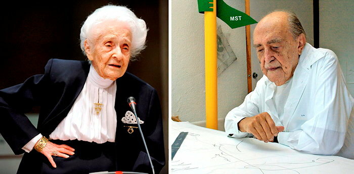 <FIGCAPTION>
        <STRONG>Hors norme. </STRONG>La Prix Nobel de médecine Rita Levi-Montalcini, le 19 avril 2009, lors d’une conférence de presse. L’ancienne neurologue et sénatrice à vie de la République italienne était encore en activité quand elle s’est éteinte le 30 décembre 2012, à l’âge de 103 ans. </FIGCAPTION>
      <FIGCAPTION>L’architecte brésilien Oscar Niemeyer, Prix Pritzker 1988, est décédé dix jours avant ses 105 ans, le 5 décembre 2012.</FIGCAPTION> ©  OLYMPIA/SIPA
