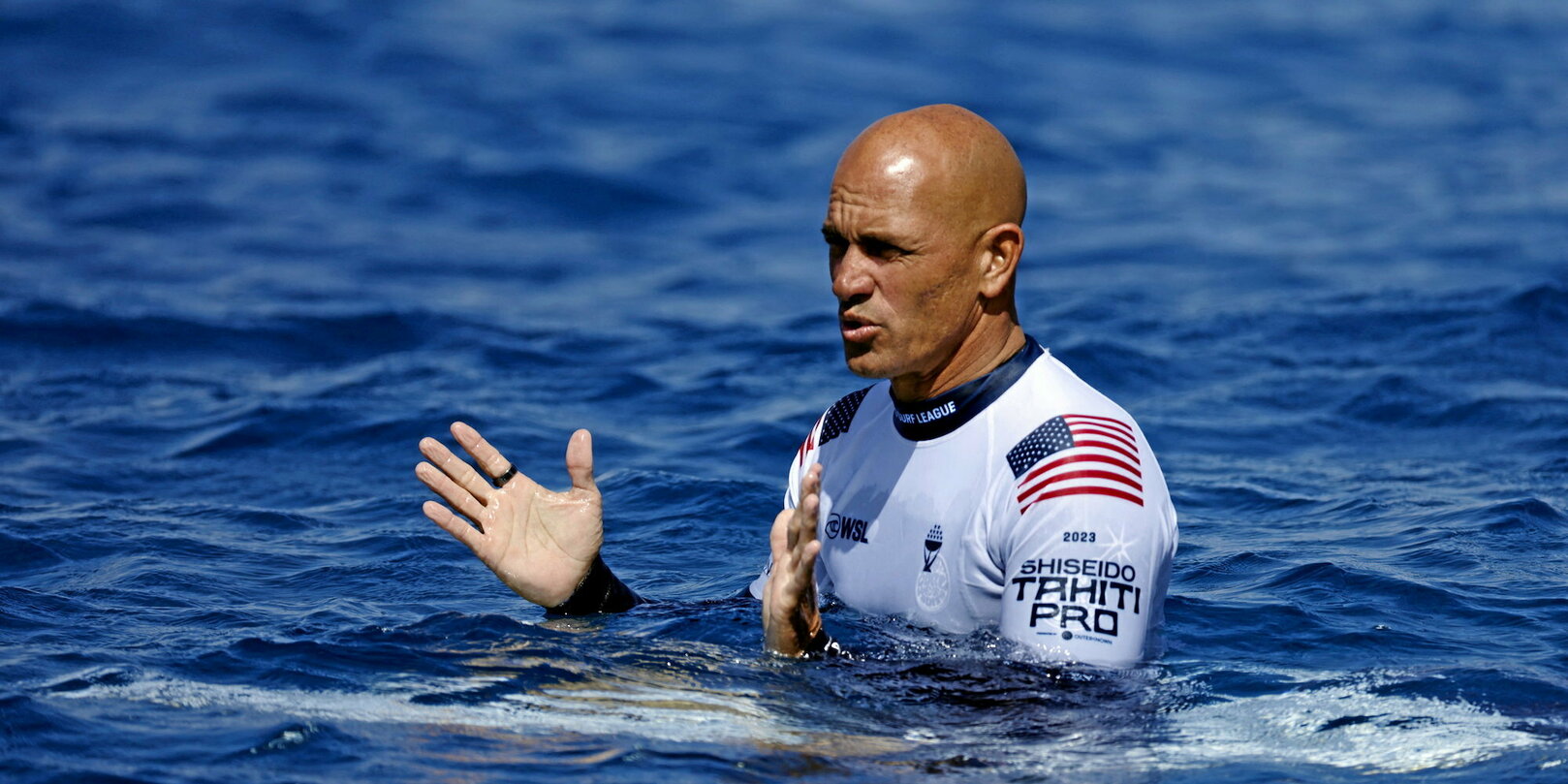 2024 Olympics legendary surfer Kelly Slater supports opponents of the