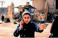 Leïla Mustapha à Raqqa, en Syrie, sur la place Dwar Alsat, en 2020.
