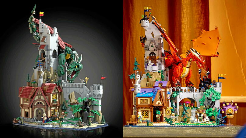 À gauche, le set tel que Lucas Bolt l'avait imaginé, et, à droite, le résultat final.
©  LEGO