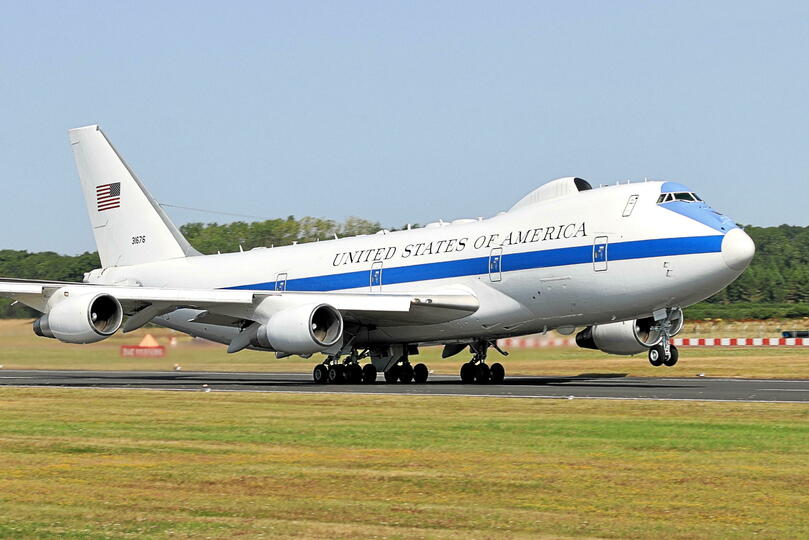 Un vénérable E-4B de l'US Air Force, dérivé du Boeing 747-200.
©  Airwolfhound via Flickr / Licence libre by-sa 2.0