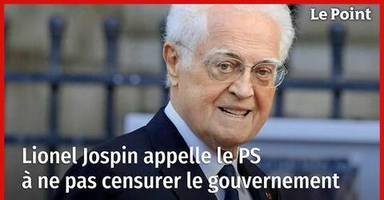Vidéo - Lionel Jospin appelle le PS à ne pas censurer le gouvernement